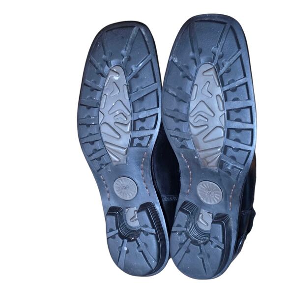 UGG Australia Black Leather & Suede Shearling Mid-Calf Boots Women’s 7.5 - Picture 6 of 11